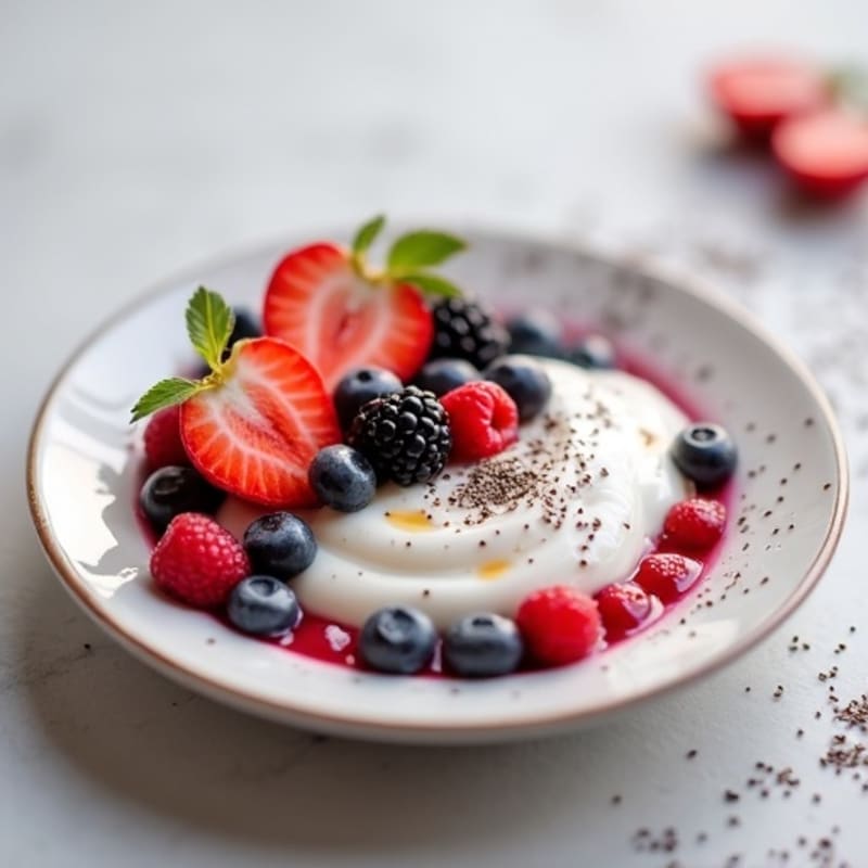 Silky Greek Yogurt Protein Pudding with Berries