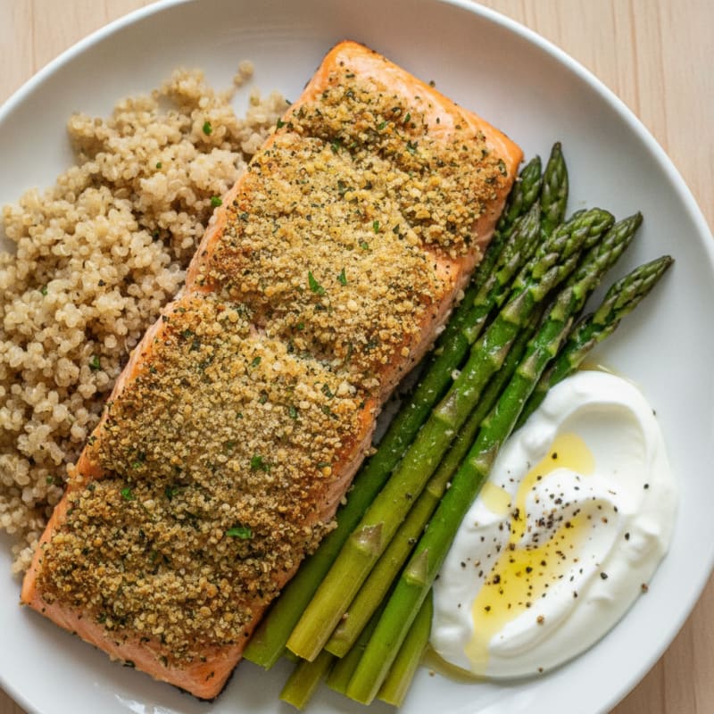 Herb-Crusted Salmon with Roasted Vegetables