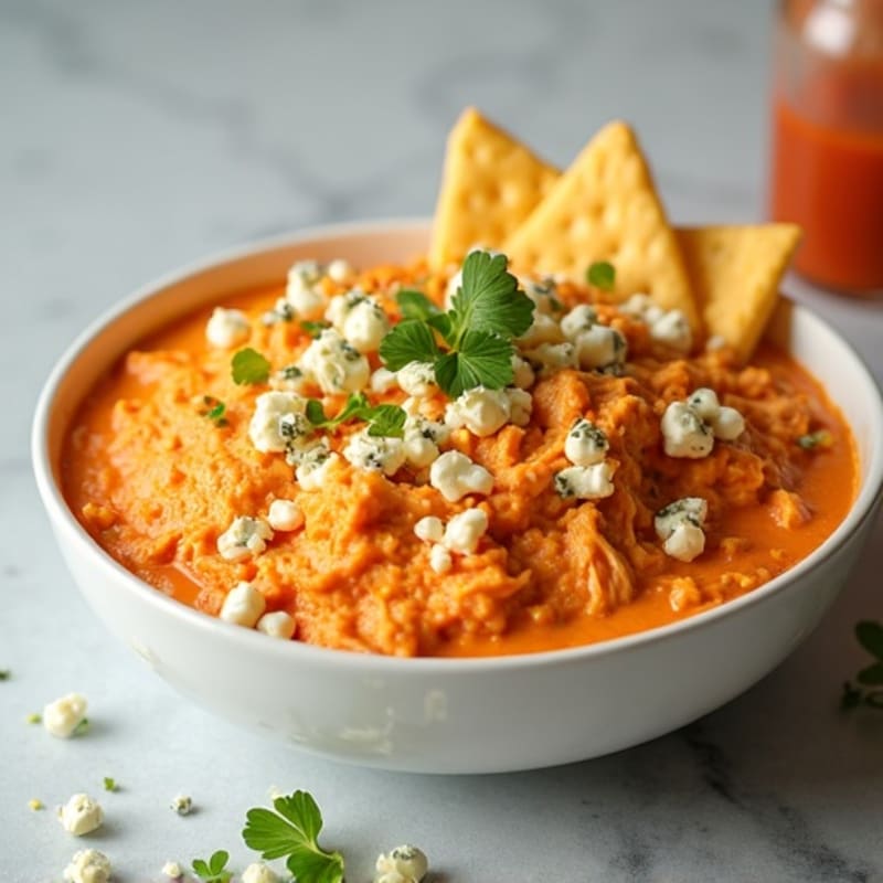 Healthy Creamy Buffalo Chicken Dip