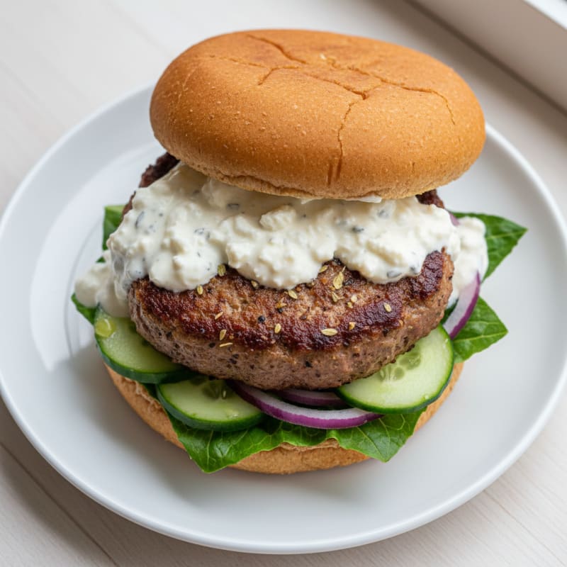 Zesty Lamb Burger with Tangy Feta