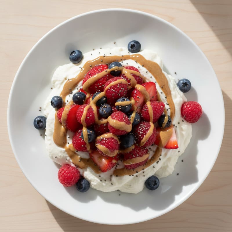 Silky Greek Yogurt Protein Mousse with Mixed Berries