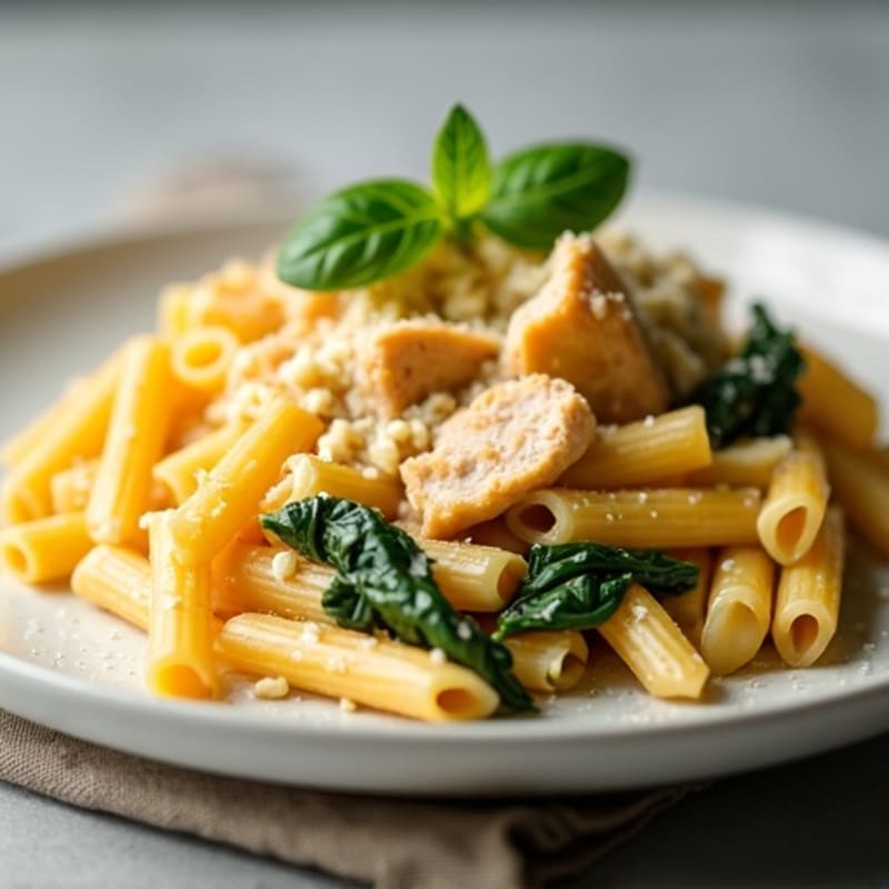 High-Protein Creamy Baked Pasta with Cheesy Sauce