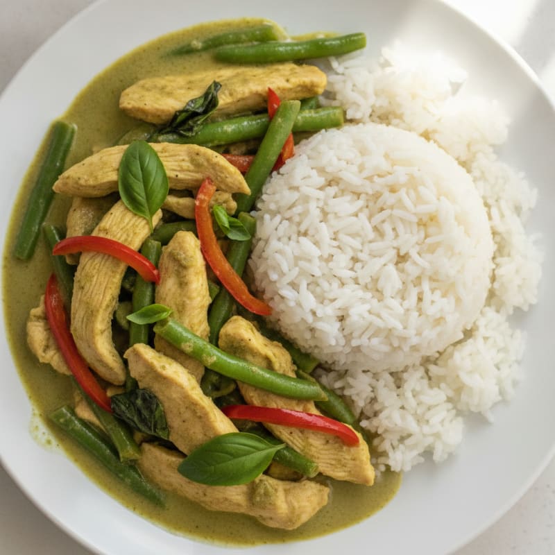 Green Curry Chicken with Jasmine Rice