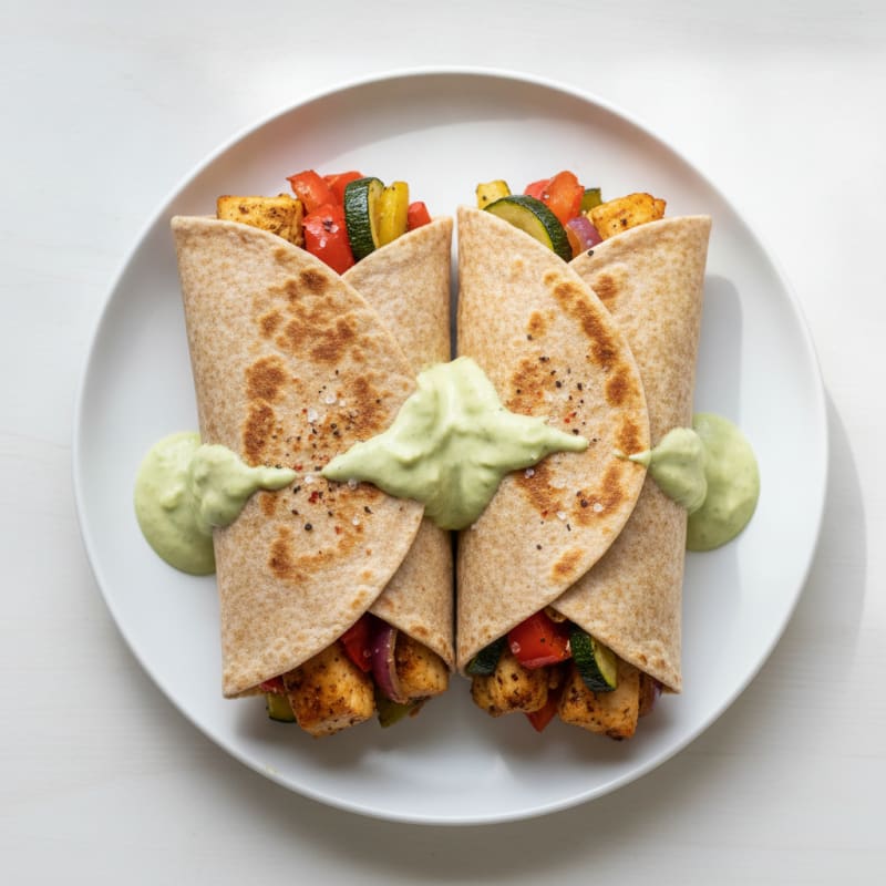 Chicken and Roasted Vegetable Wraps
