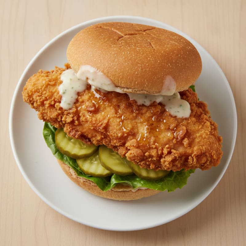 Crispy Buttermilk Fried Chicken Sandwich with Pickles