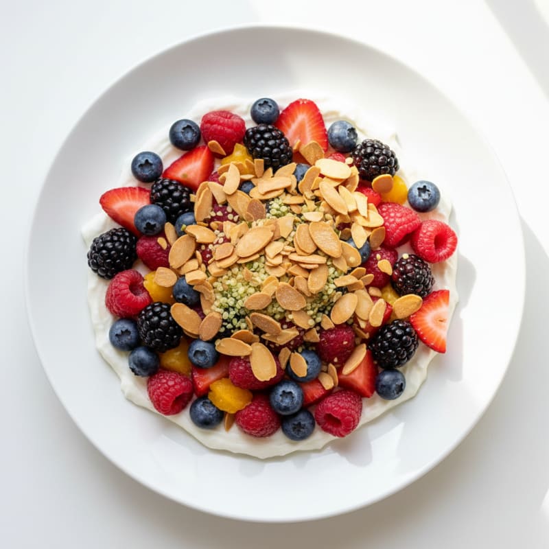 Greek Yogurt Protein Parfait with Mixed Berries
