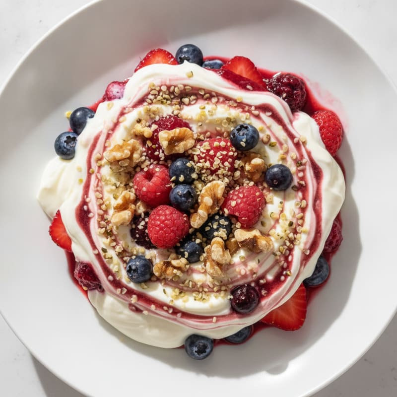 Greek Yogurt Protein Parfait with Mixed Berries