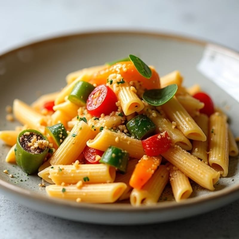 Creamy Roasted Vegetable Penne with Cashew Sauce