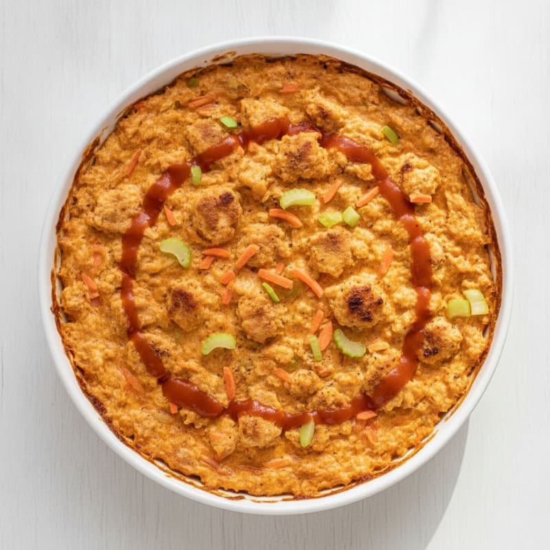 Buffalo Ground Chicken Skillet Dip