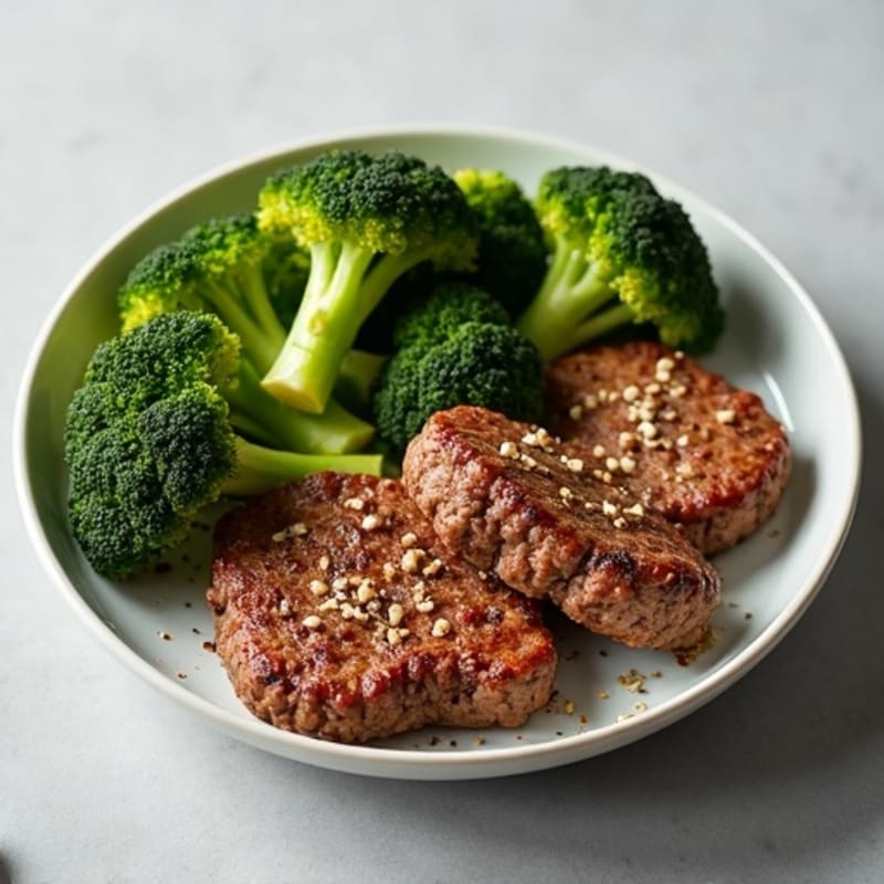 Lean Ground Beef and Crispy Roasted Broccoli