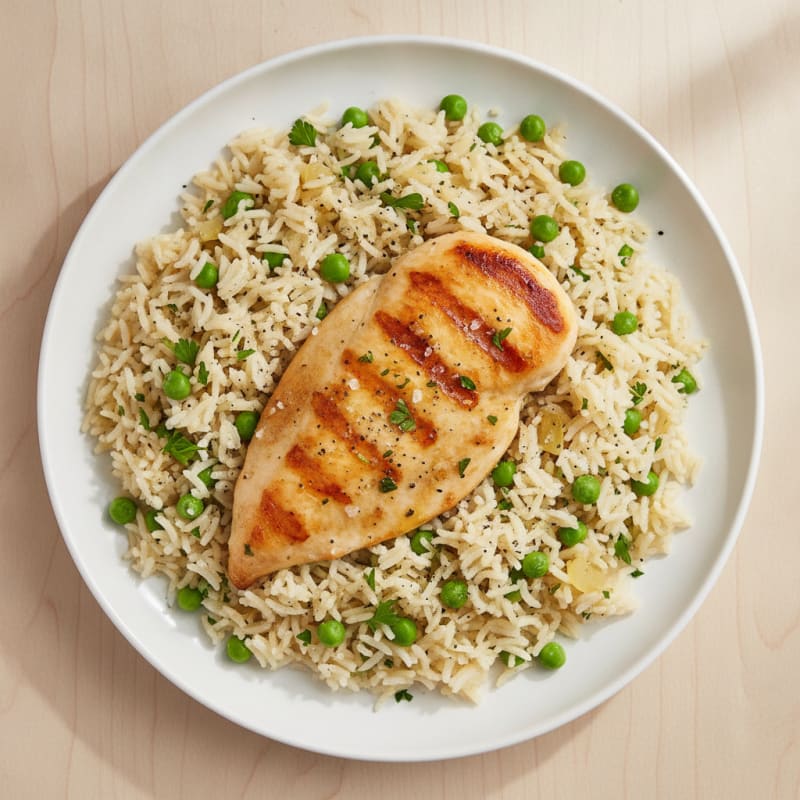 Lemon Herb Rice Pilaf with Pan-Seared Chicken