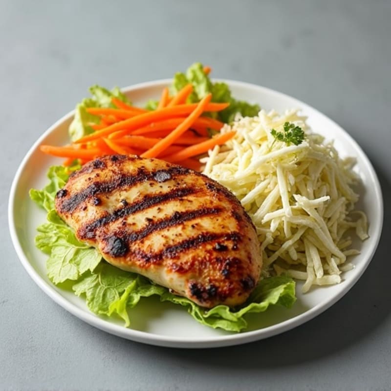 Grilled Chicken Breast with Crunchy Cabbage Slaw