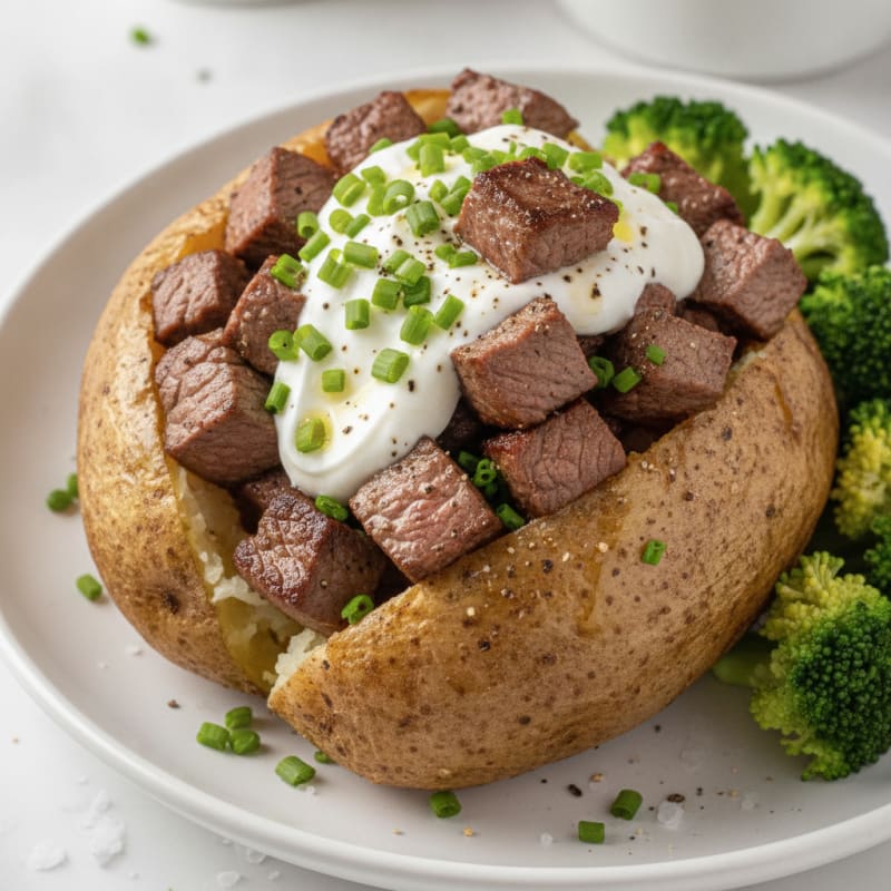 Loaded Steak-Stuffed Baked Potato