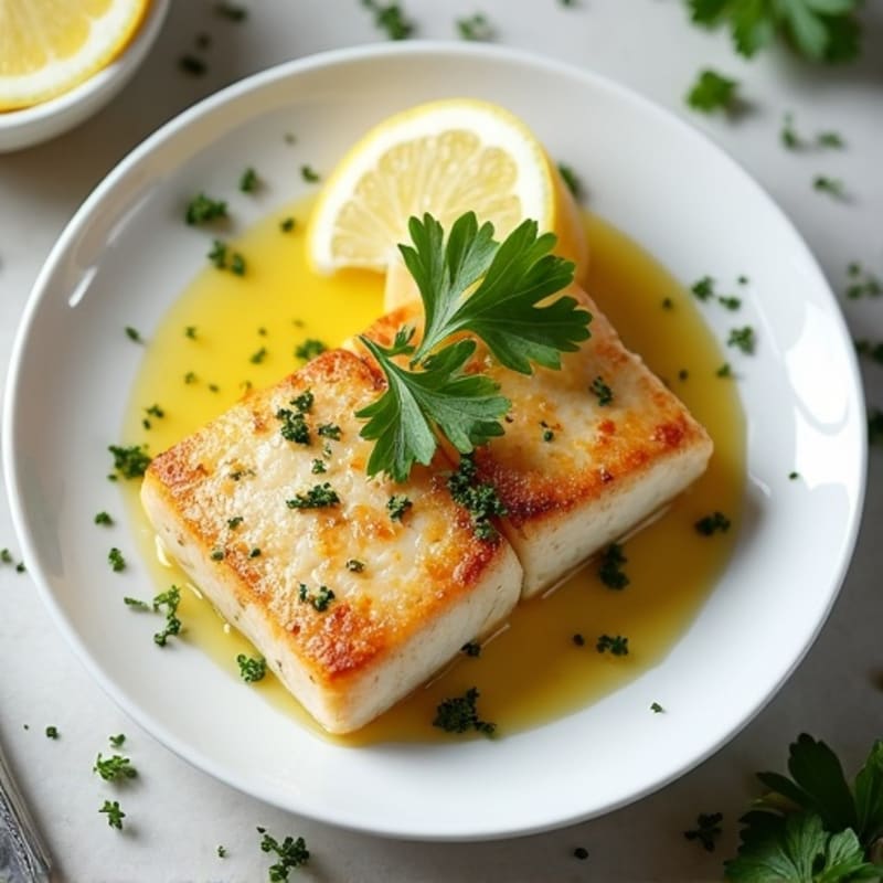 Lemon-Herb Pan Seared Swai with Garlic Butter Sauce