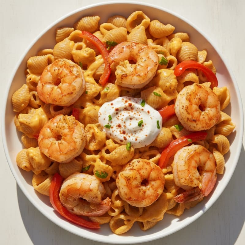 High-Protein Shrimp and Cheddar Macaroni Bowl