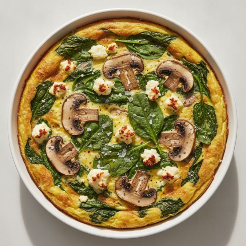 Mushroom, Spinach, and Feta Frittata