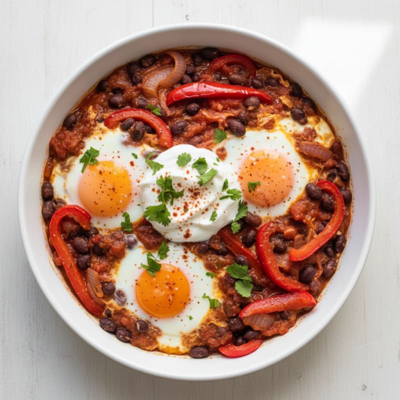 Zesty Ranchero Baked Huevos