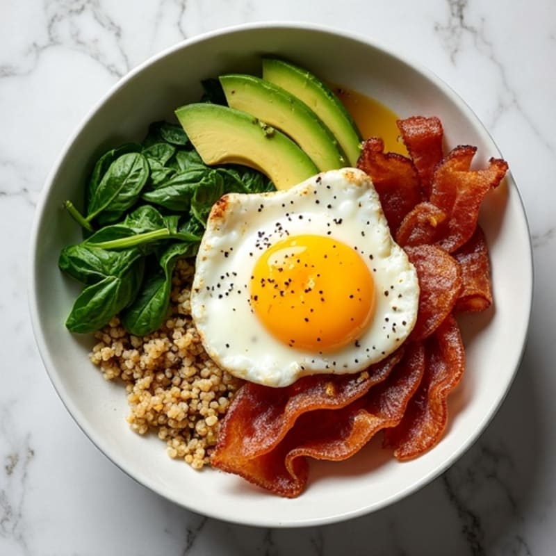 Crispy Egg White and Turkey Bacon Breakfast Bowl