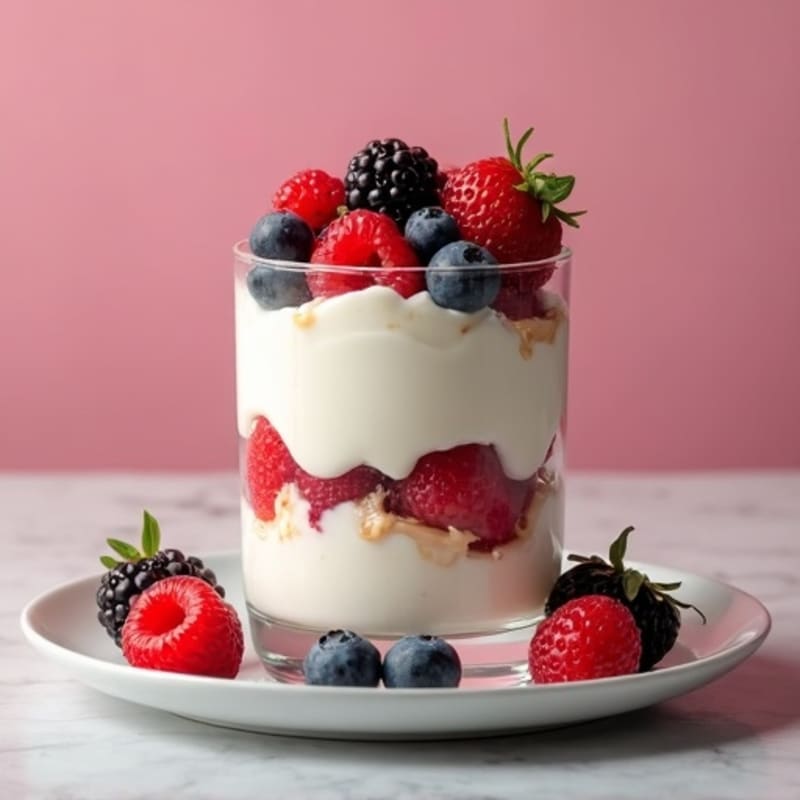 Greek Yogurt Protein Parfait with Mixed Berries