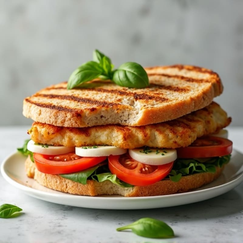 Grilled Chicken, Fresh Tomato, Mozzarella, and Basil Sandwich