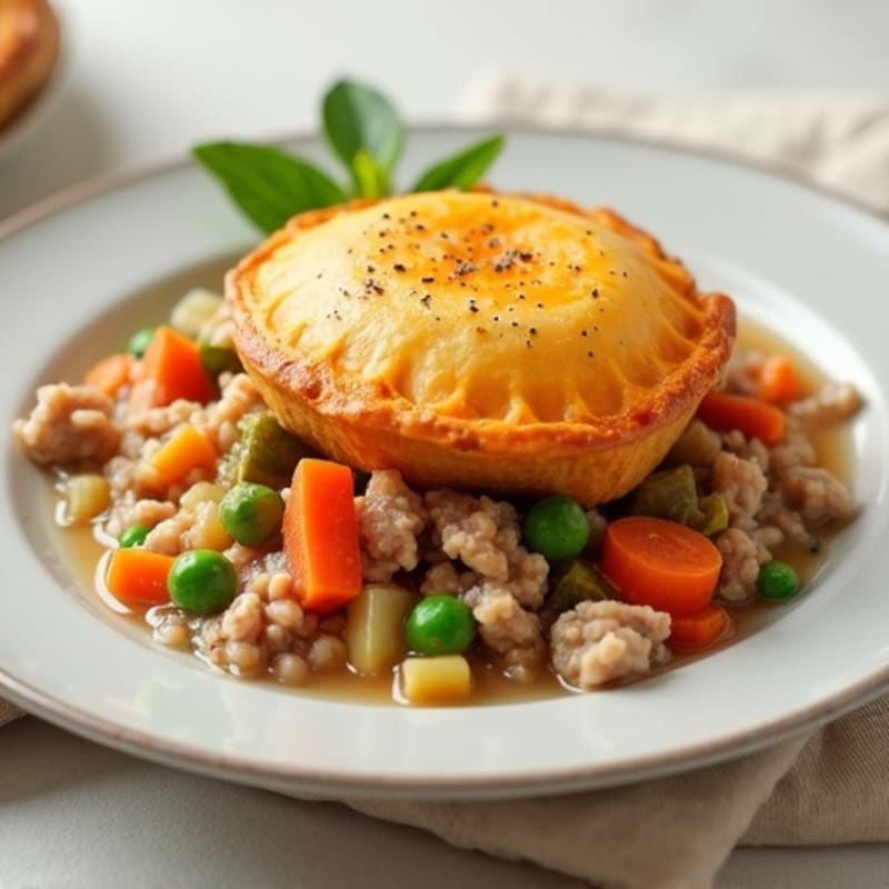 Turkey and Vegetable Pot Pie with Sweet Potato Topping