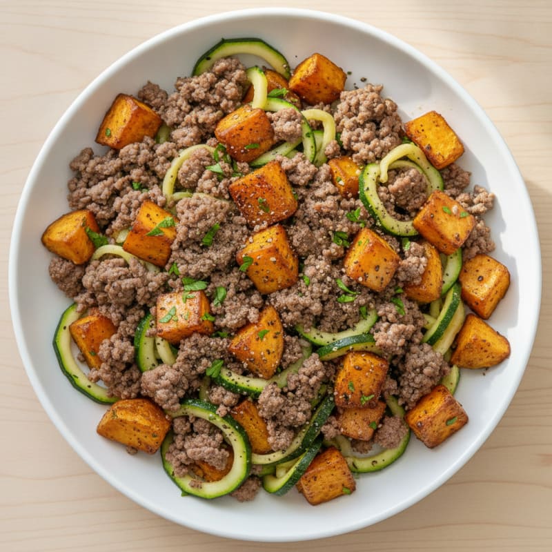 Beef and Sweet Potato Harvest Bowl
