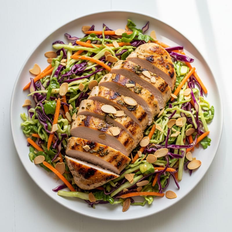 Grilled Turkey Breast with Crunchy Cabbage Slaw
