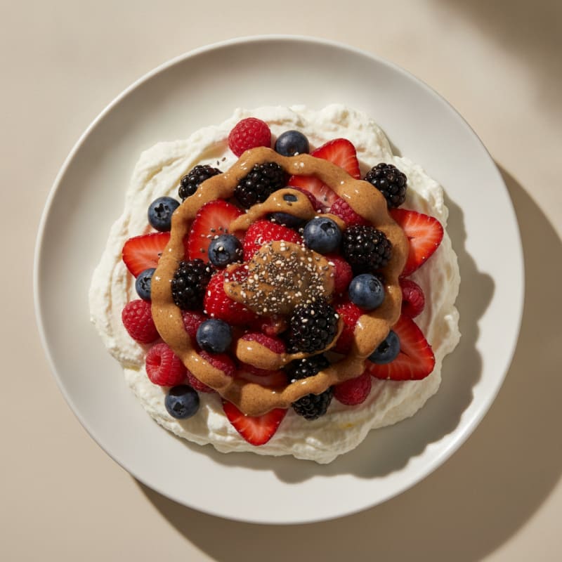 Silky Greek Yogurt Protein Mousse with Mixed Berries