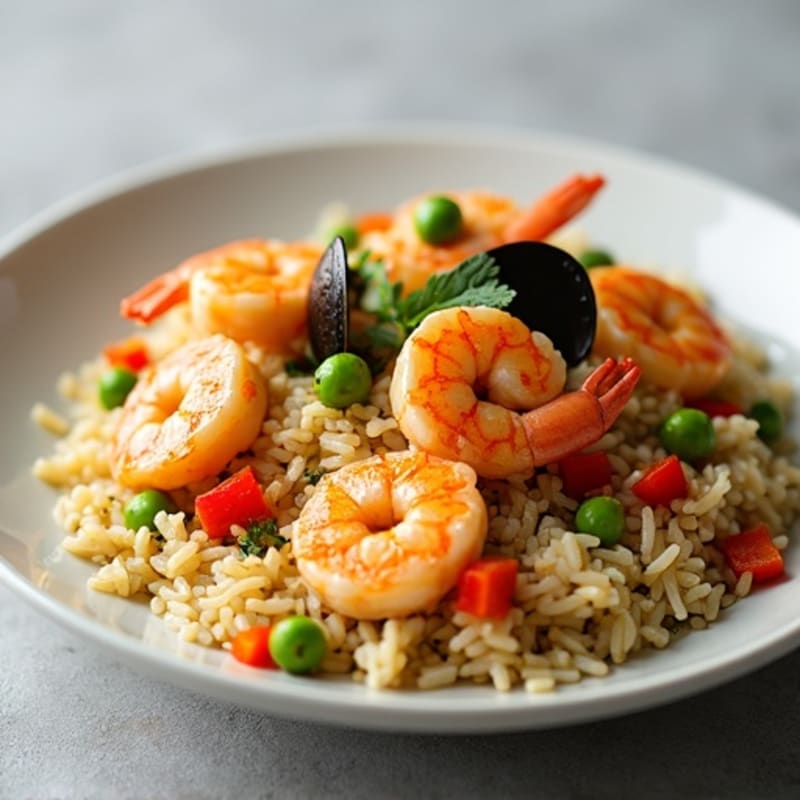 Fresh Seafood and Vegetable Saffron Rice