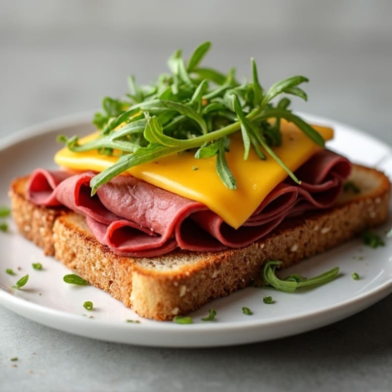Roast Beef and Melty Cheddar Open-Faced Sandwich
