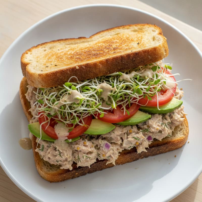 Herbed Tuna and Sprout Power Sandwich