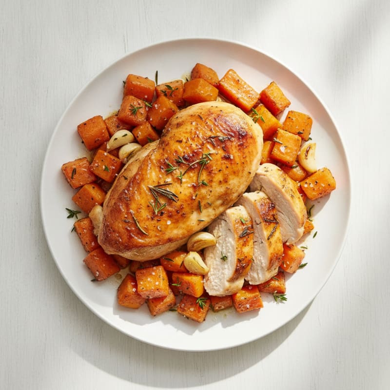 Garlic Herb Roasted Chicken with Root Vegetables