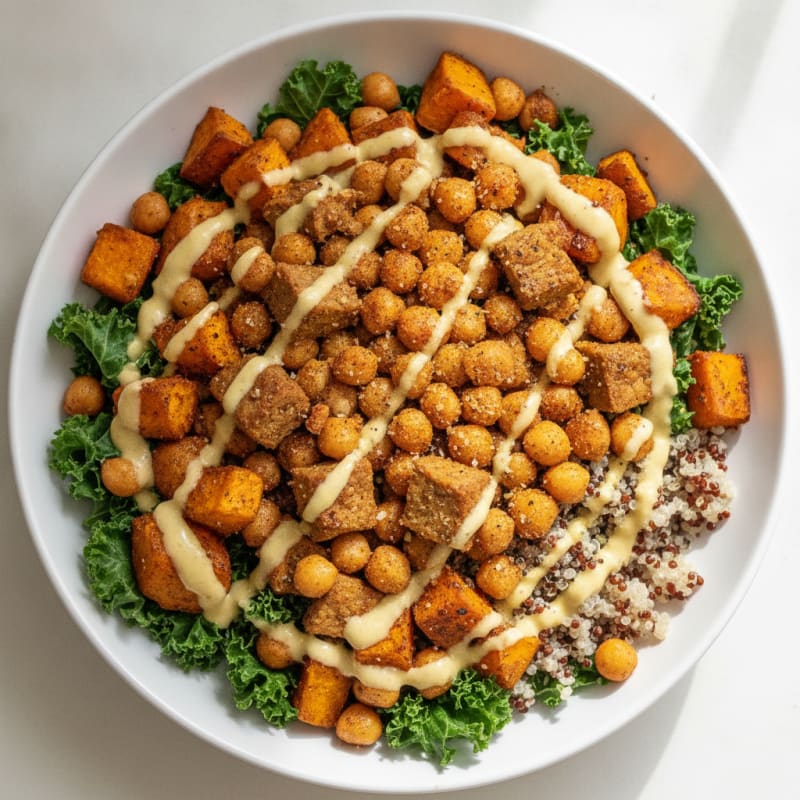 Roasted Sweet Potato and Chickpea Buddha Bowl