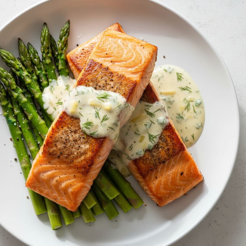 Pan-Seared Salmon with Lemon-Dill Sauce