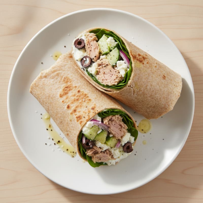 Mediterranean Tuna Salad Wrap