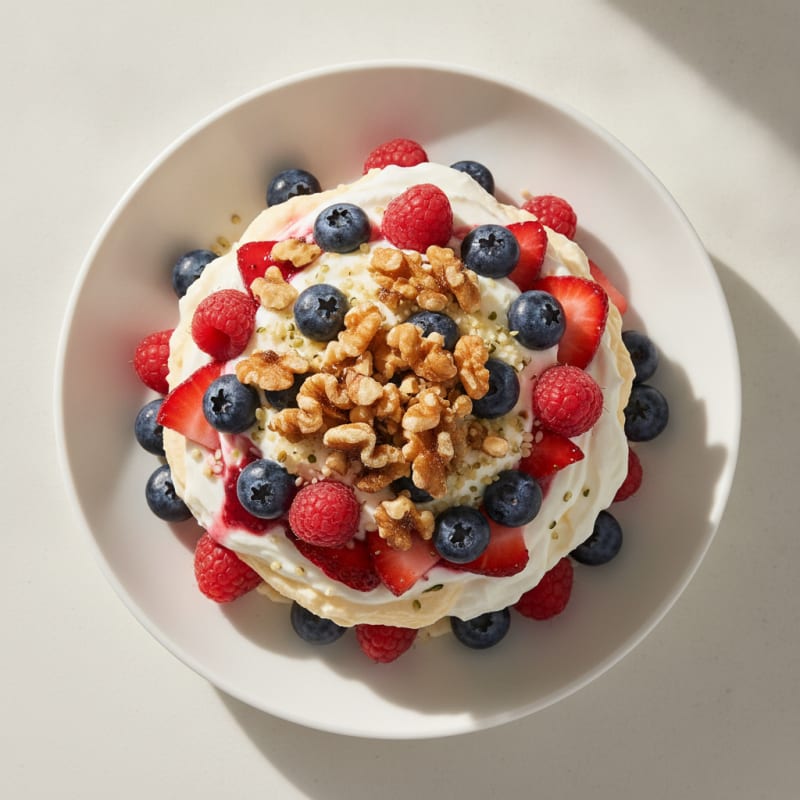 Greek Yogurt Protein Parfait with Mixed Berries