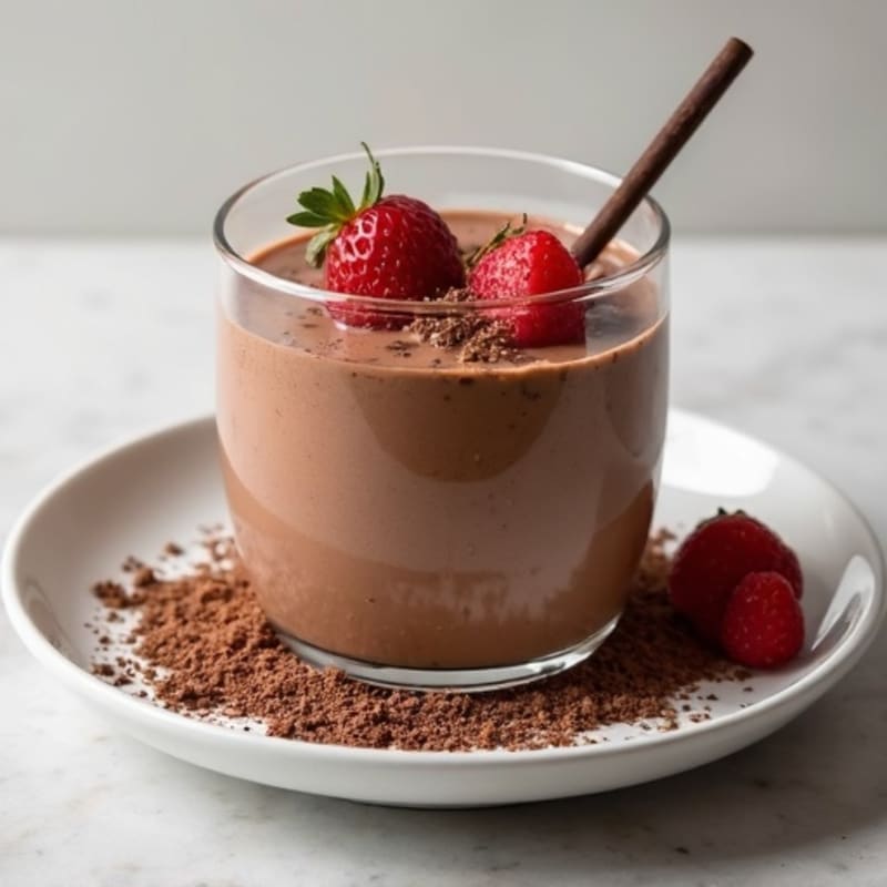 Silky Chocolate Protein Pudding with Chia Seeds