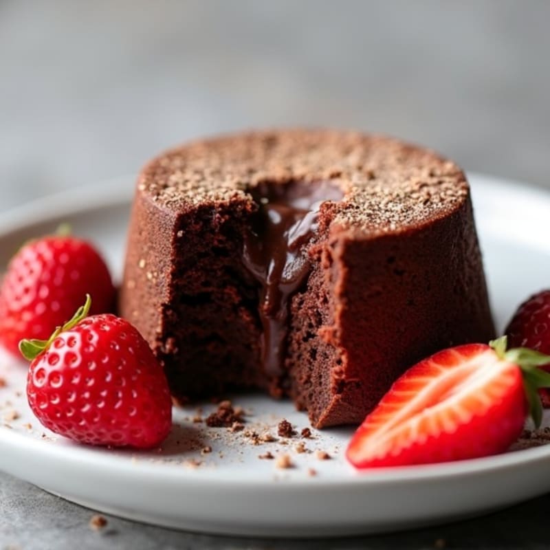 Healthy Molten Chocolate Protein Cake