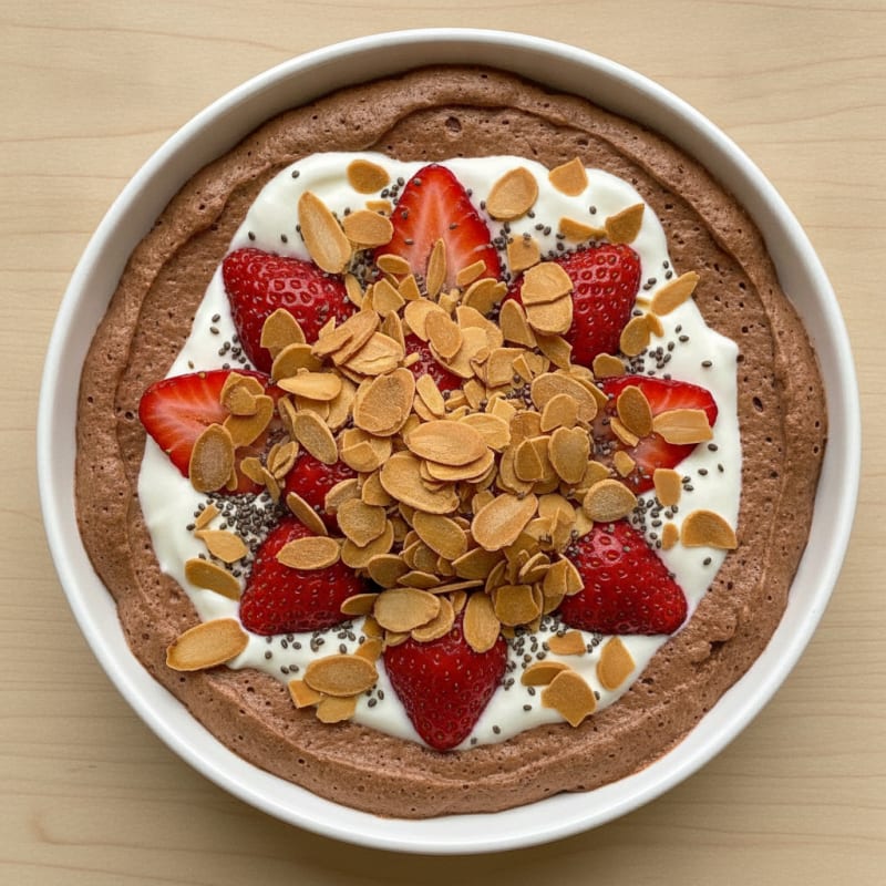 Chocolate Protein Mousse with Greek Yogurt and Fresh Berries
