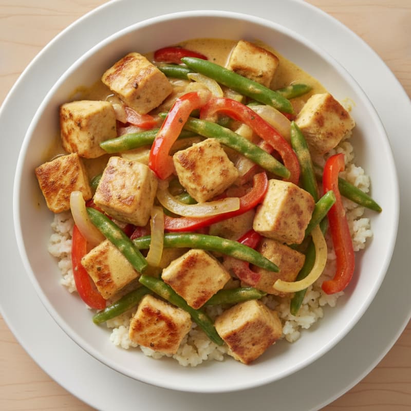 Chicken Curry with Peppers and Green Beans