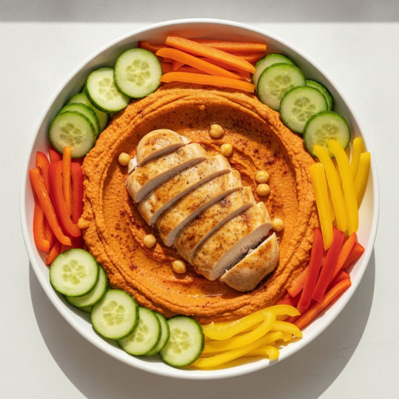 Roasted Red Pepper Hummus Platter