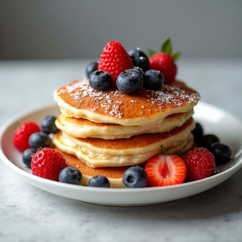 Fluffy High Protein Berry Pancakes