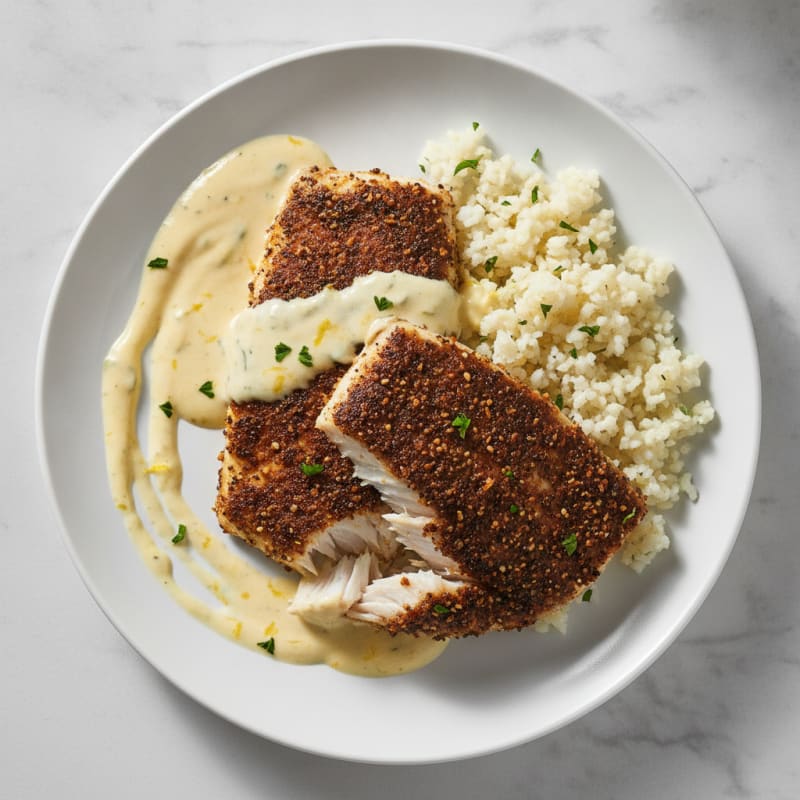 Cajun Blackened Catfish with Lemon Aioli