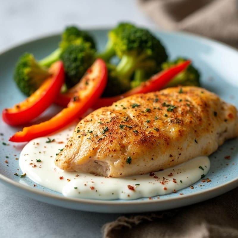 Creamy Spiced Chicken with Roasted Vegetables
