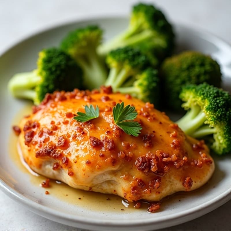 Crispy Orange Chicken with Roasted Broccoli