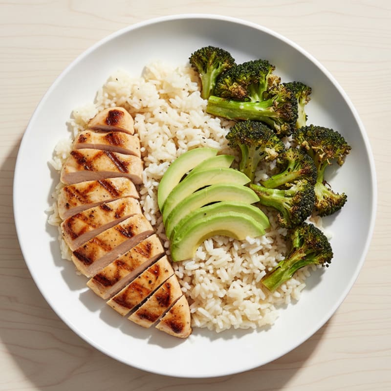 Grilled Chicken and Roasted Broccoli Jasmine Rice Bowl