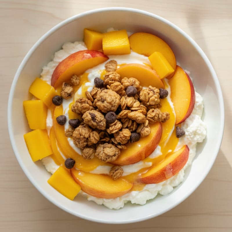 Mango Peach Yogurt Parfait