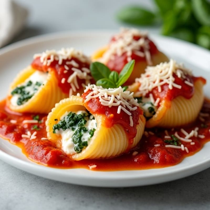 Healthy Baked Spinach & Ricotta Stuffed Shells