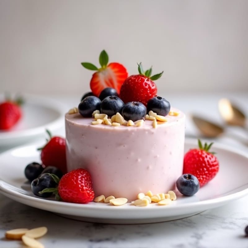 Creamy Greek Yogurt Protein Mousse with Mixed Berries
