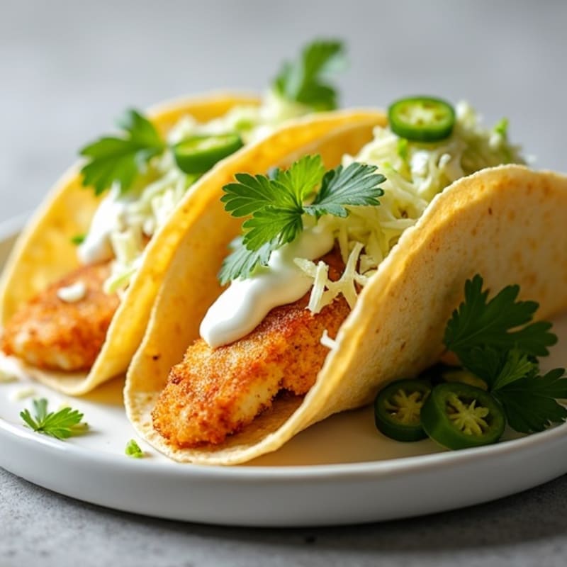 Crispy Baked Fish Tacos with Lime Slaw